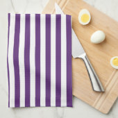Paarse en witte strepen keukenhanddoek (Quarter Fold)