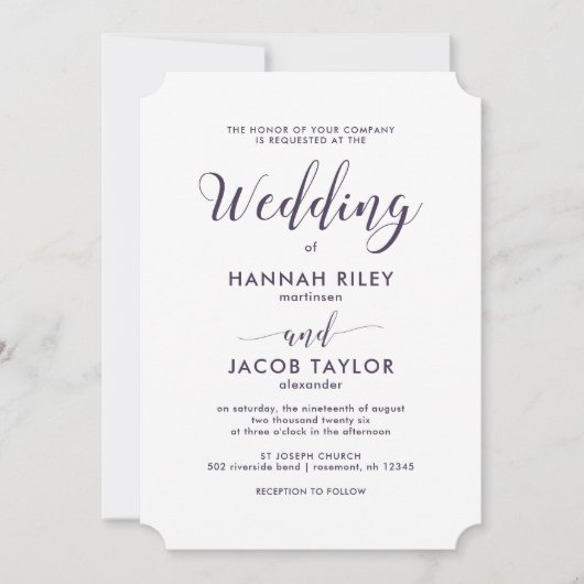 Paarse en witte strepen met kalligrafie kaart (Voorkant)