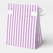 Paarse en witte strepen monogram bruiloft bedankdoosjes (Achterkant)