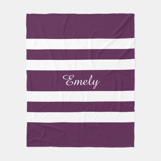 Paarse en witte strepen, patroonnaam afdrukken fleece deken (Voorkant)