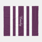 Paarse en witte strepen, patroonnaam afdrukken fleece deken (Voorkant (Horizontaal))