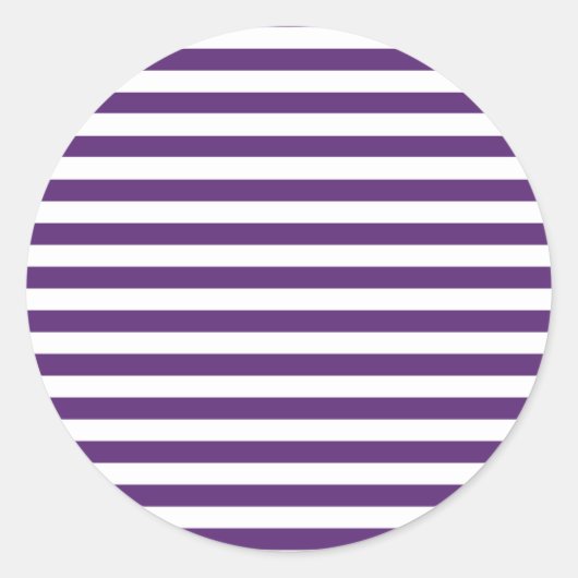 Paarse en witte strepen ronde sticker (Voorkant)