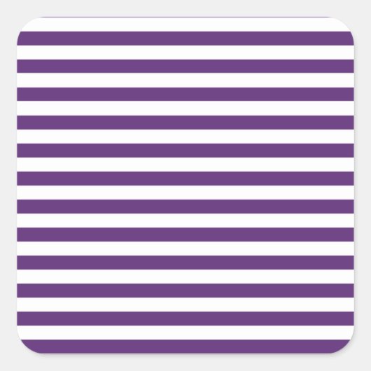 Paarse en witte strepen vierkante sticker (Voorkant)