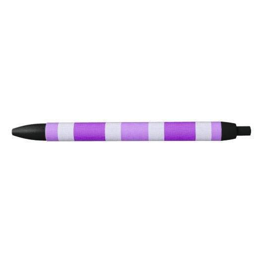 Paarse en witte strepen zwarte inkt pen (Voorkant)
