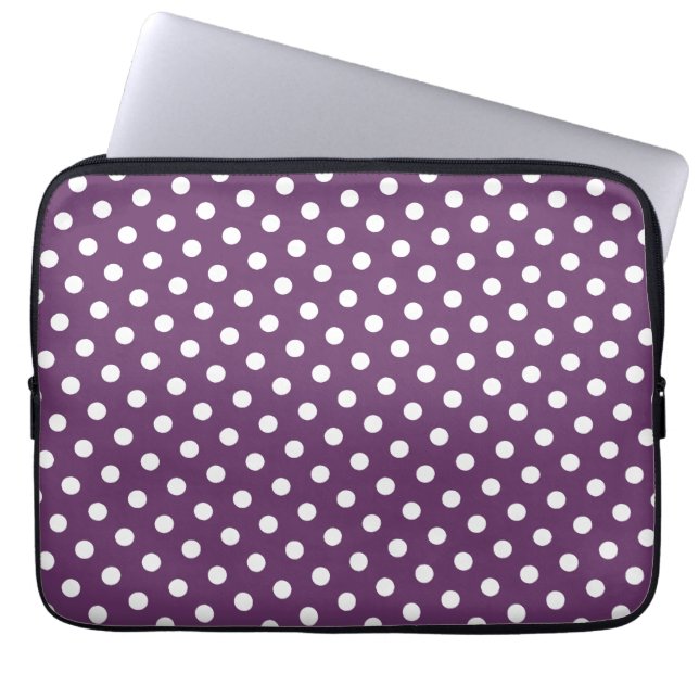 Paarse en witte stukadop-laptophoes laptop sleeve (Voorkant)