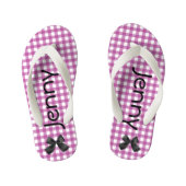 Paarse en witte Teenslippers van Gingham Girls (Voetbed)