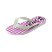 Paarse en witte Teenslippers van Gingham Girls (Schuin)