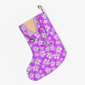 Paarse en witte tropische medische wonden kleine kerstsok (Achterkant (Hangend))