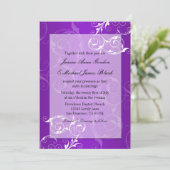 Paarse en witte trouwuitnodiging kaart (Staand voorkant)