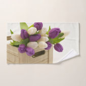 Paarse en Witte Tulp Bad Handdoeken (Handdoek)