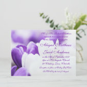 Paarse en witte Tulp Flowers Weddenschap Kaart (Staand voorkant)