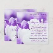 Paarse en witte Tulp Flowers - Weddenschap Kaart (Voorkant / Achterkant)