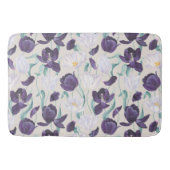 Paarse en Witte Tulpen Aangepaste achtergrond Bath Badmat (Voorkant)