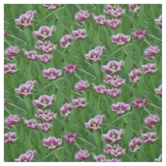 Paarse en witte Tulpen Stof