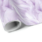 Paarse en Witte Veer Patroon Bruid Cadeaupapier (Rol Hoek)