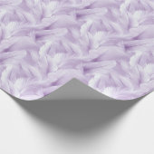 Paarse en Witte Veer Patroon Bruid Cadeaupapier (Hoek)
