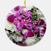 Paarse en witte ventilatoropstelling Foto Keramisch Ornament (Achterkant)