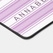 Paarse en witte verticale strepen aangepaste naam bureaumat (Hoek)