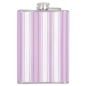 Paarse en witte verticale strepen aangepaste naam heupfles (Achterkant)