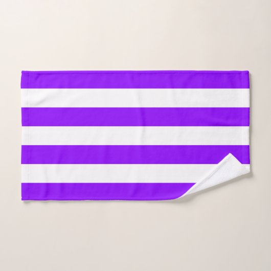 Paarse en witte verticale strepen bad handdoek (Handdoek)