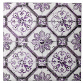 Paarse en witte vintage  tegeltje (Voorkant)