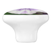 Paarse en witte violen keramische knop (Zijkant)