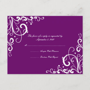 Paarse en witte Vlaamse bruiloft RSVP