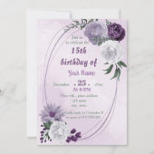 paarse en witte vlakke geometrische verjaardag kaart (Voorkant)