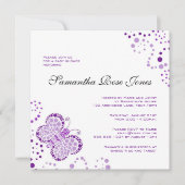 Paarse en witte vlinder Elegant Baby shower Kaart (Voorkant)