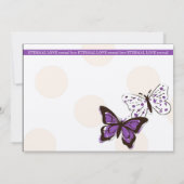 Paarse en witte vlinderwedstrijd kaart (Achterkant)