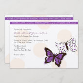 Paarse en witte vlinderwedstrijd kaart (Voorkant / Achterkant)