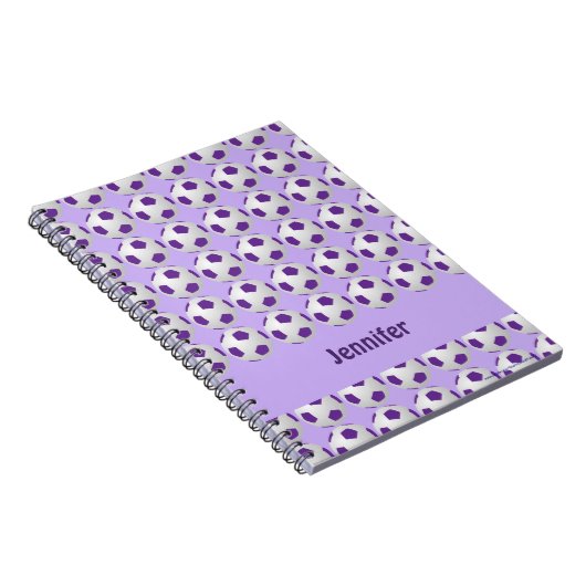 Paarse en witte Voetbal - Aangepaste laptop Notitieboek (Rechterzijde)