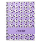 Paarse en witte Voetbal - Aangepaste laptop Notitieboek (Voorkant)