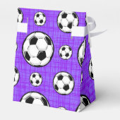 Paarse en witte Voetbal Patroon Bedankdoosjes (Achterkant)