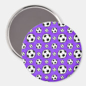Paarse en witte Voetbal Patroon Magneet (Voorkant / Achterkant)