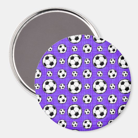 Paarse en witte Voetbal Patroon Magneet (Voorkant / Achterkant)