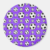 Paarse en witte Voetbal Patroon Magneet (Voorkant)