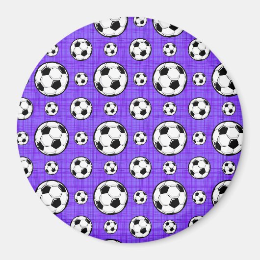 Paarse en witte Voetbal Patroon Magneet (Voorkant)