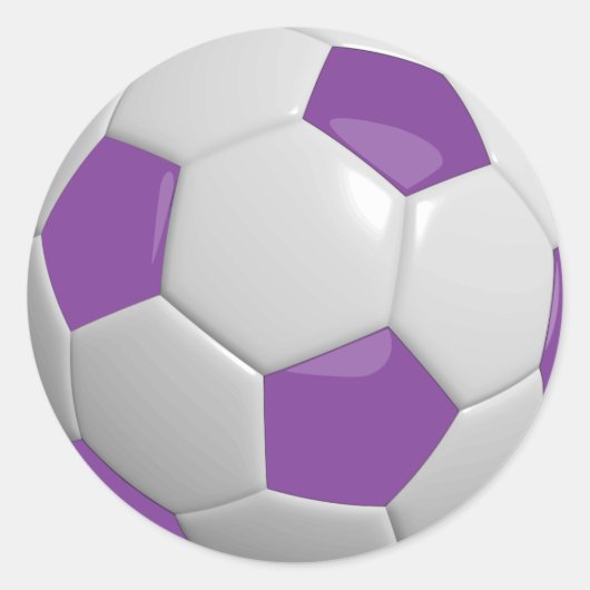 Paarse en witte voetbal ronde sticker (Voorkant)