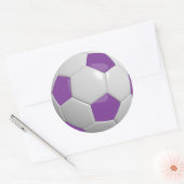 Paarse en witte voetbal ronde sticker (Envelop)