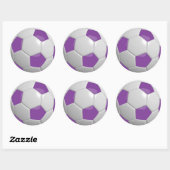 Paarse en witte voetbal ronde sticker (Vel)