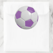 Paarse en witte voetbal ronde sticker (Tas)