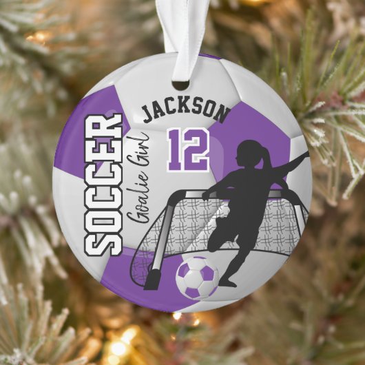 Paarse en witte Vogel, Goalie Girl Ornament (Boom)