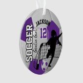 Paarse en witte Vogel, Goalie Girl Ornament (voorkant)