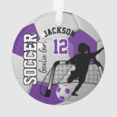 Paarse en witte Vogel, Goalie Girl Ornament (achterkant)