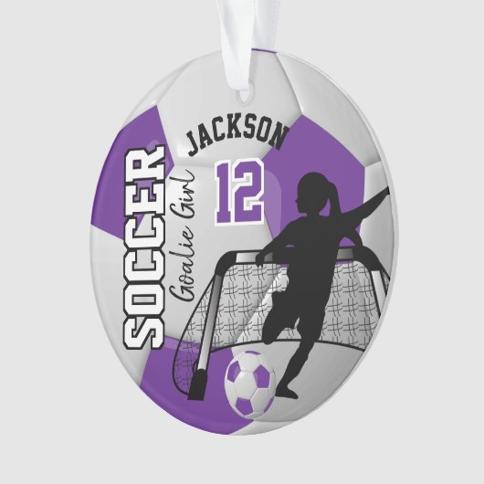 Paarse en witte Vogel, Goalie Girl Ornament (voorkant)