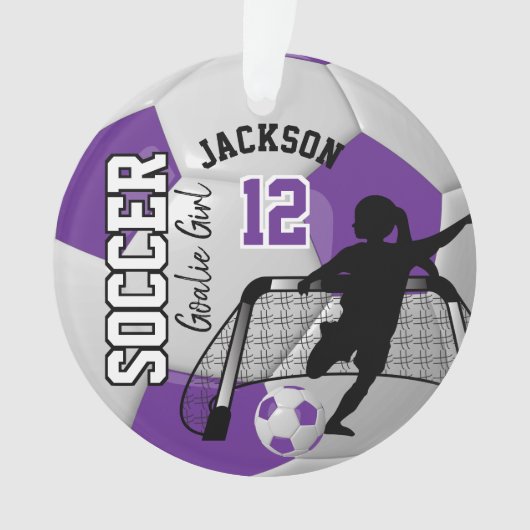 Paarse en witte Vogel, Goalie Girl Ornament (voorkant)