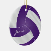 Paarse en witte volleybal 2 | DIY-naam Keramisch Ornament (Rechts)