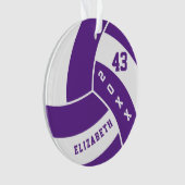 Paarse en witte volleybal 4 | DIY-naam Ornament (voorkant)