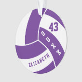 Paarse en witte volleybal 4 | DIY-naam Ornament (voorkant)